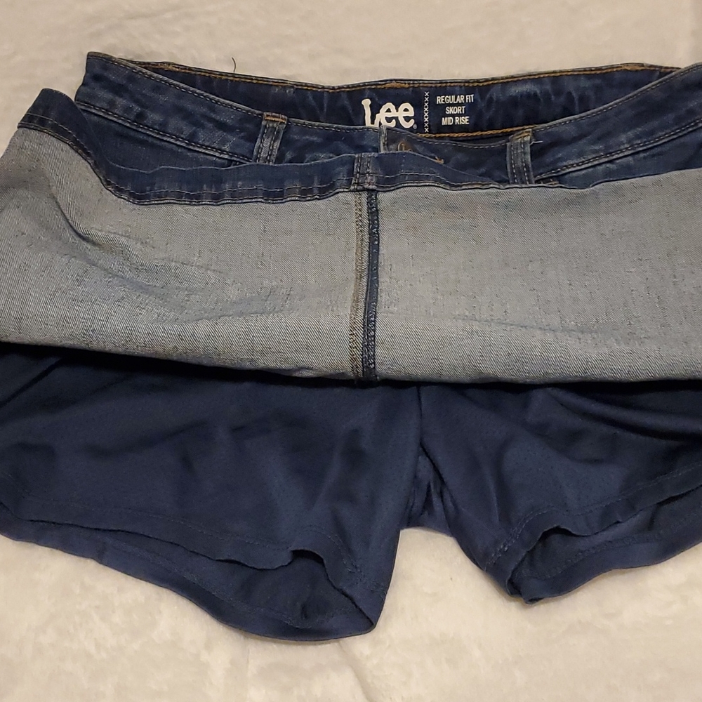 LEE  Denim Regular Fit Skort Mid Rise 10 - Picture 4 of 6